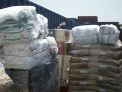 The CFFC container arrives in Ghana