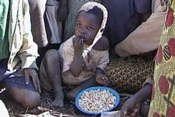 Malawi child with food dish