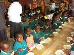 Feeding oatmeal to orphans
