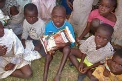 Children with food packages