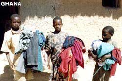 Children with clothing from CFFC