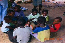 Children eating prepared food